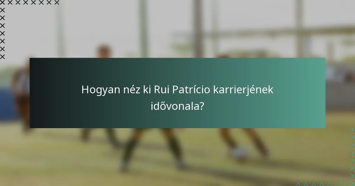 Hogyan néz ki Rui Patrício karrierjének idővonala?