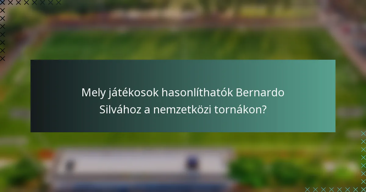Mely játékosok hasonlíthatók Bernardo Silvához a nemzetközi tornákon?