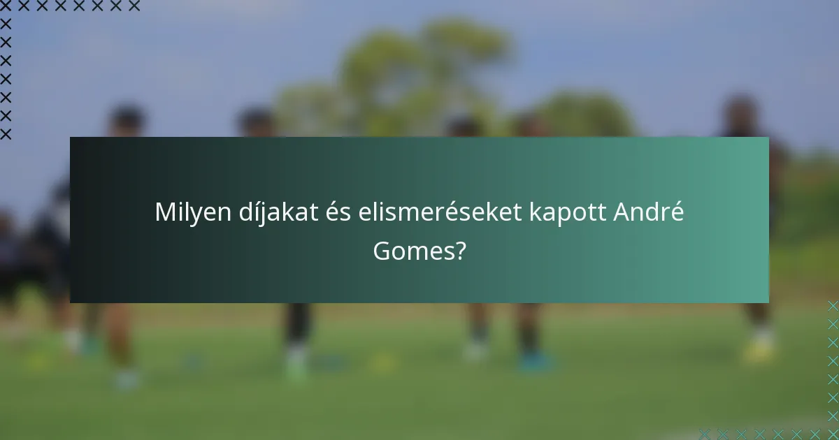Milyen díjakat és elismeréseket kapott André Gomes?